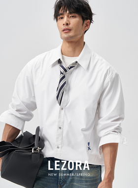 LEZORA 进口125g皮马pima棉！易护理微阔爱心白衬衫男女