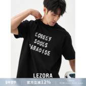 jil 同款 280g无弹棉 LEZORA设计师款 孤魂天堂印花短袖 T恤男