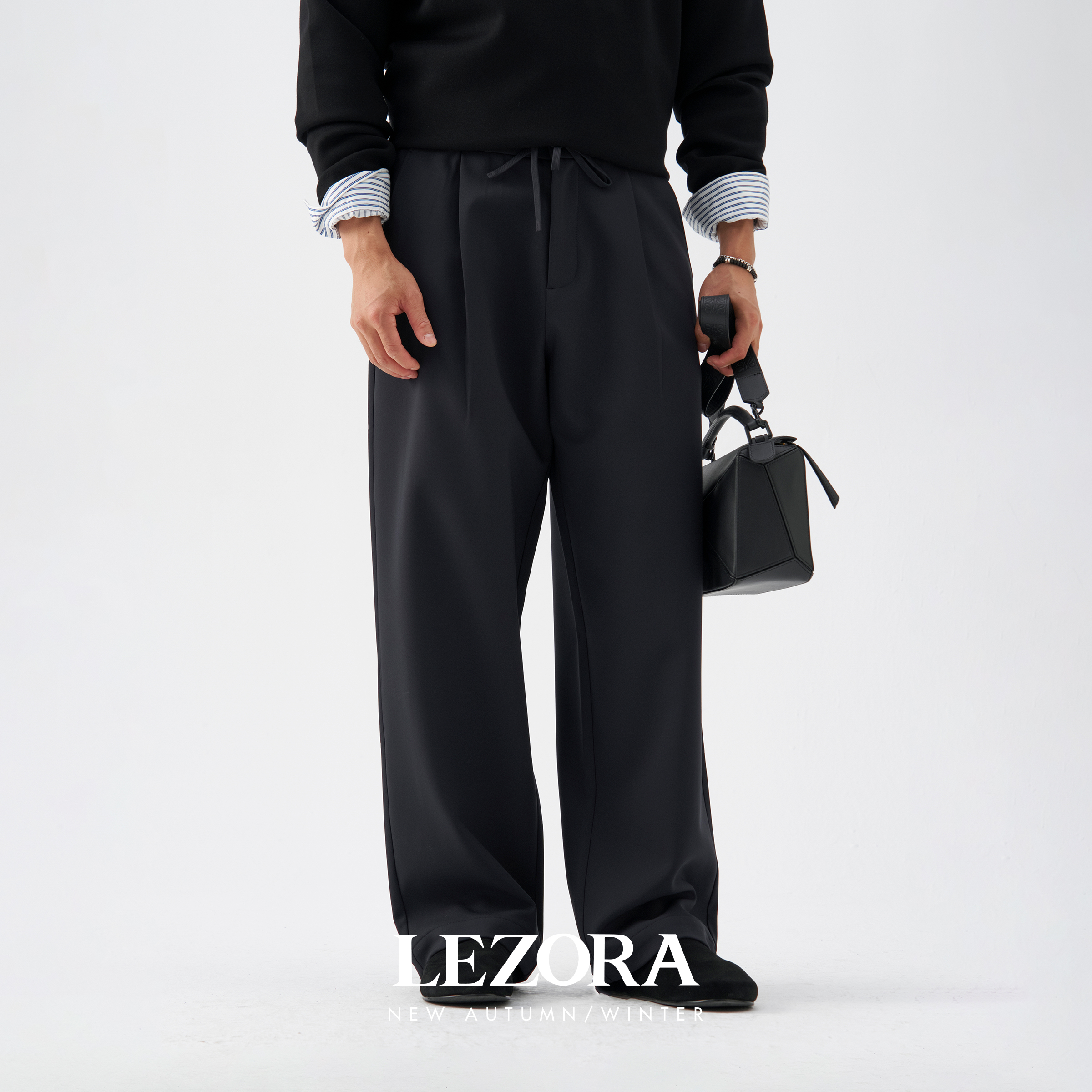 LEZORA羽绒秋冬轻量保暖抽绳西裤