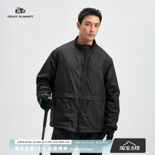 GRAY SUMMIT日本网眼抓绒OCTA! 东丽轻量超暖防泼水立领夹克男