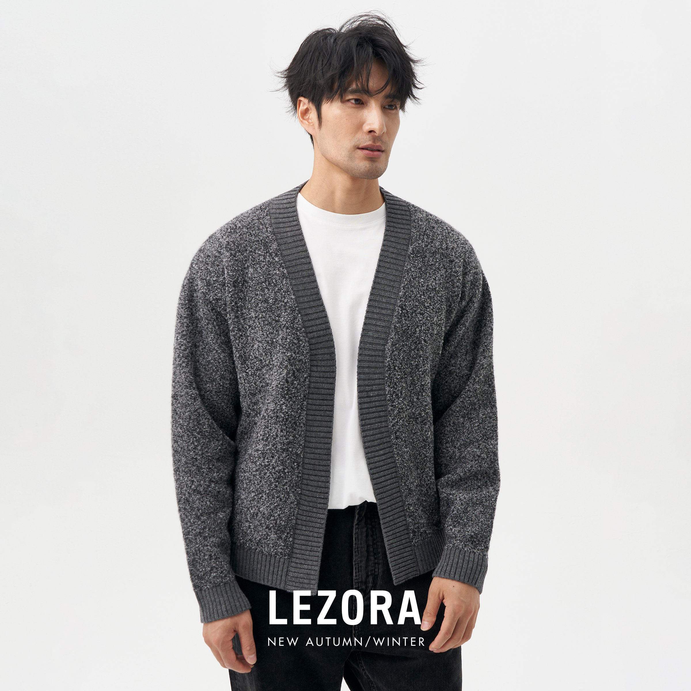 LEZORA牦牛绒圈圈纱道袍开衫