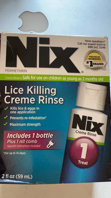 现Nix Nix Lice Treatment Creme Rinse And Nit Removal Comb