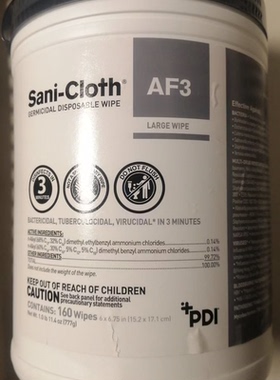 美国PDI湿巾P13872 Sani-Cloth AF3 Germicidal Wipe 160片