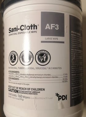 美国PDI湿巾P13872 Sani-Cloth AF3 Germicidal Wipe 160片