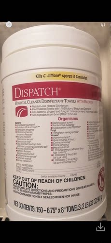 现货美国高乐氏Clorox Dispatch Hospital Cleaner Wipes 150片
