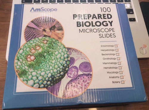 现货AmScope 100 pcs Biology Prepared Microscope Slides Set