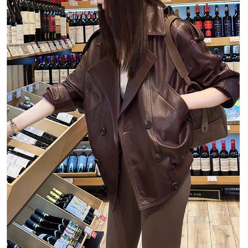 春秋美拉德皮衣外套女感宽松复古夹克日韩休闲外套机车上衣,女装/女士精品,皮衣,淘宝优惠券,粉丝福利购,淘宝优惠卷