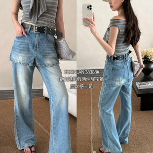 素心兰/YOUMO-十足韩版百搭潮酷皮带搭配通勤精致牛仔裤(配腰带)