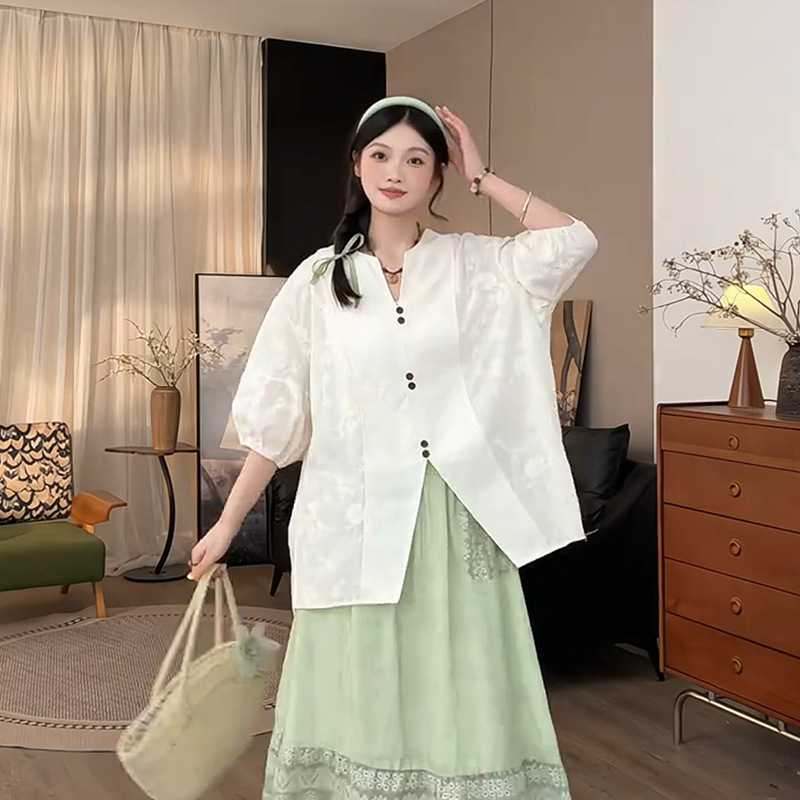 文艺范复古刺绣衬衫女2025年夏季小众别致新款衬衣独特超好看上衣