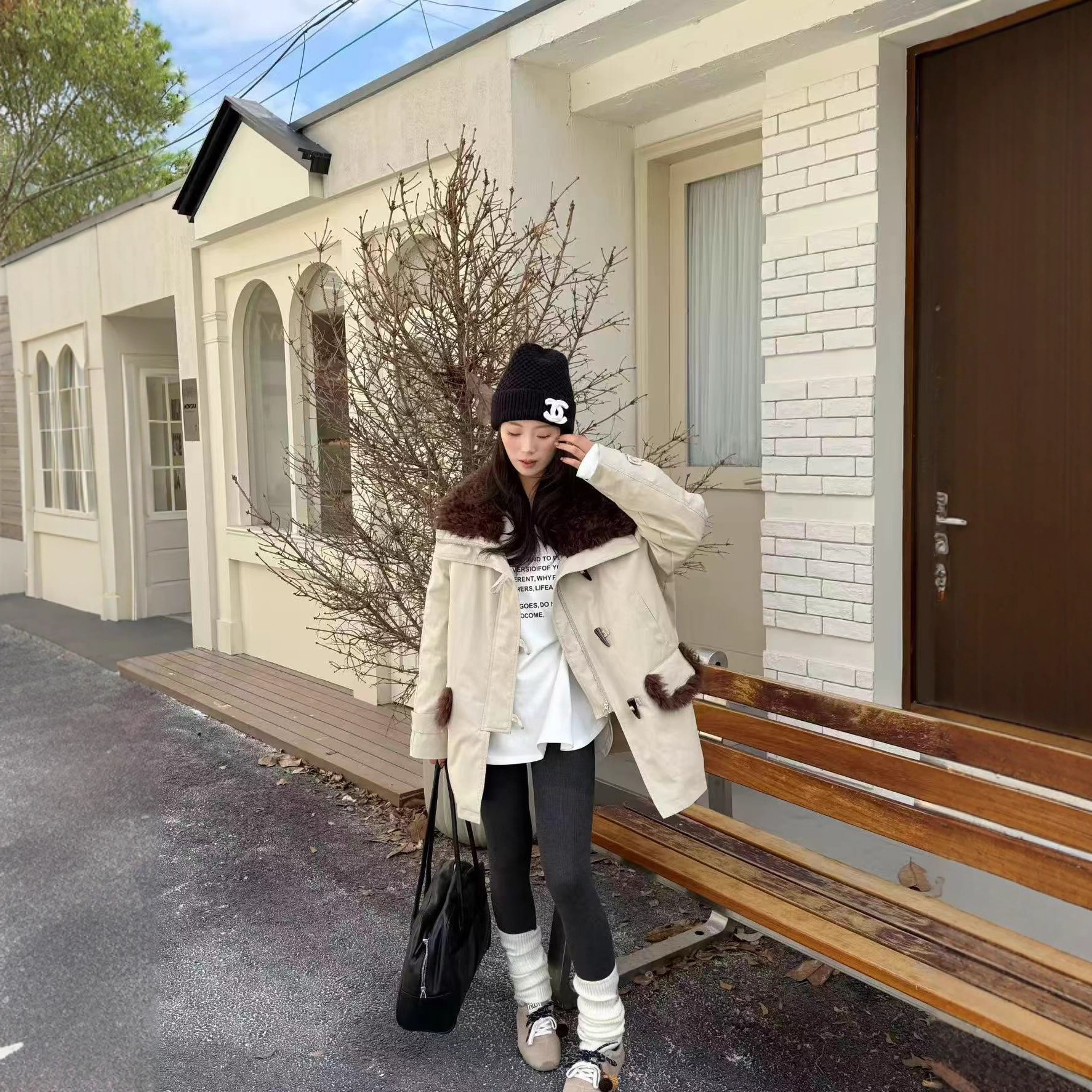 25年冬款羽绒服女加厚保暖派克羽绒服学院风大毛领外套宽松羽绒服