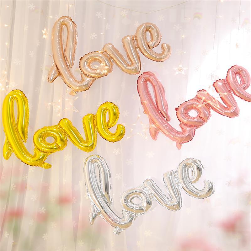婚房结婚求婚气球情人节装饰生日派对婚礼布置LOVE连体铝膜气球