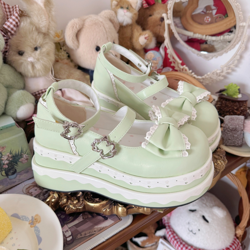 心萌少女7.5厘米松糕底台lo鞋