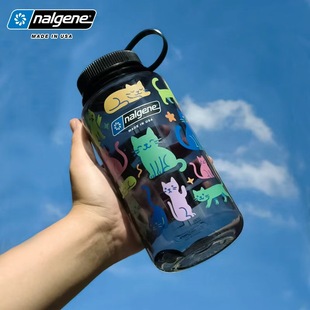 美国nalgene乐基因新款 水壶1000ml户外儿童运动水杯耐高温tritan