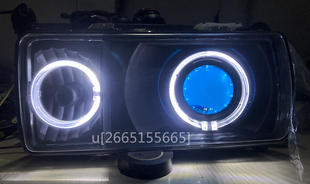 老宝来普桑大灯总成改装双光海5透镜氙气灯天使恶魔眼LED日行灯