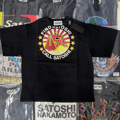 Satoshi Nakamoto 美式水洗做旧字母印花短袖男女同款宽松圆领T恤