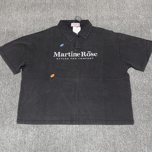 MartineRose洗水做旧POLO短袖男