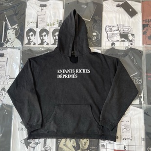 【纯原顶版】ERD忧郁的富二代基础标语帽衫宽松水洗破坏连帽卫衣