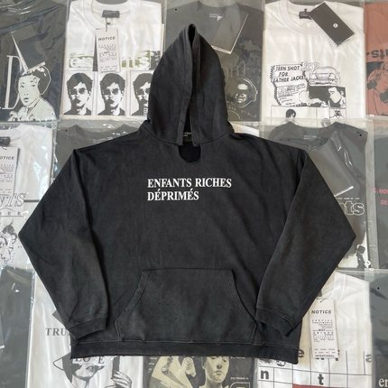 【纯原顶版】ERD忧郁的富二代基础标语帽衫宽松水洗破坏连帽卫衣