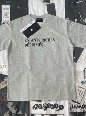 纯原顶板 ERD忧郁的富二代经典基础款纯棉圆领字母印花短袖T恤衫