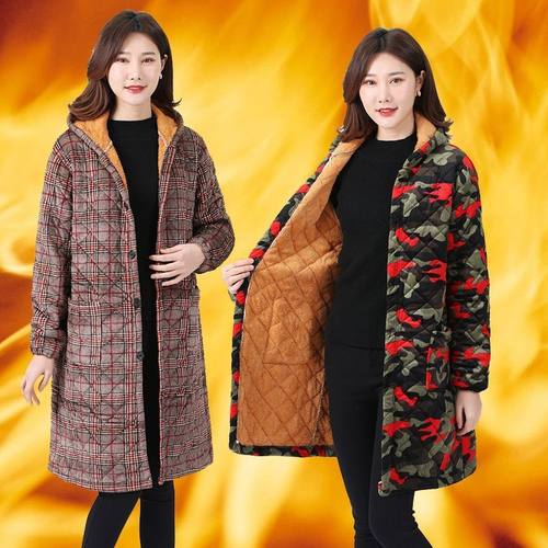 四川省服棉袄罩衣女新款冬季加绒三层加厚冬天妈妈冬款工作服保暖