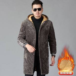保暖棉衣连帽棉服工作服外套 加绒罩衣加厚中长款 四川省服冬季 男士