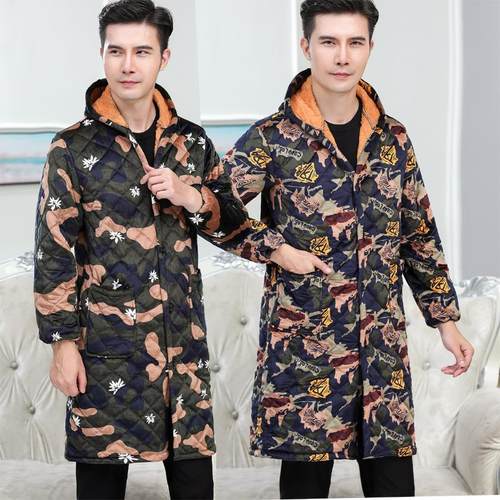 四川省服防脏罩衣男女都可穿中长款加绒加厚保暖衣服冬外套棉服