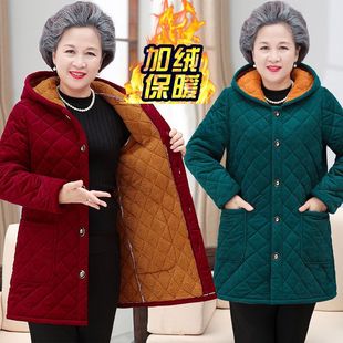 四川省服妈妈棉袄灯芯绒纯色新款 中老年人女加绒干活耐脏棉衣外套