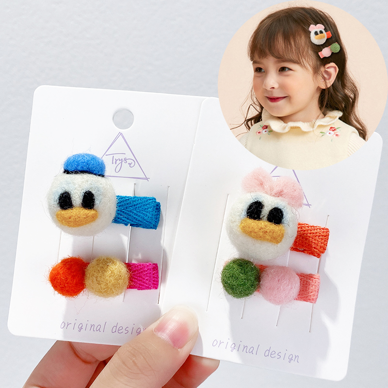 羊毛毡刘海夹韩朵佳人高档卡通