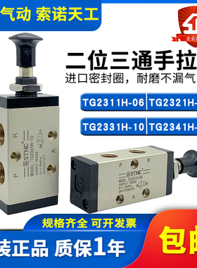 STNC索诺天工二位三通手拉阀TG2311H-06/2321H-08/2331H-10/2341H