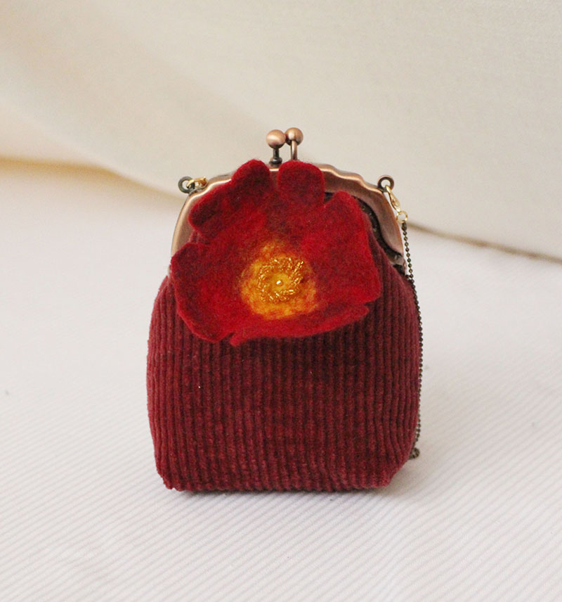 虞美人夏季口金包复古法式花朵