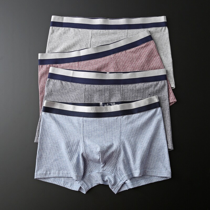 high-grade soft Skin-friendly Close Vertical stripe cotton material Flat angle Underwear Elastic force Four shorts handsome Simplicityin the Lingerie/Men's underwear/Tracksuit , Briefs  category - from Buy2taobao.com to provide professional Taobao agent buy service
