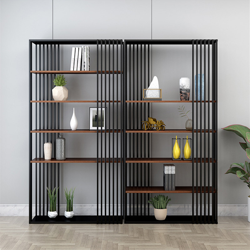 欧式铁艺落地书架置物架简约样板房客厅创意展示架收纳架货架隔断