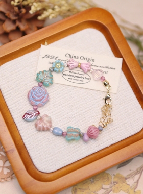 Iris原创【小猫的花园】捷克珠手链饰品手工复古小众女生闺蜜手串