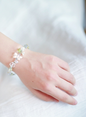 Iris原创设计【云上时光】夏日清爽捷克珠小众手串手链手作饰品