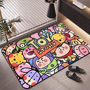 卡通浴室地垫硅藻泥吸水垫防滑速干卫生间门口脚垫厨房入户小地毯
