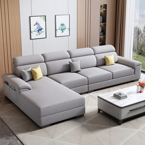 铭旺布艺沙发2025新款雪尼尔棉麻沙发客厅现代简约大小户型组合