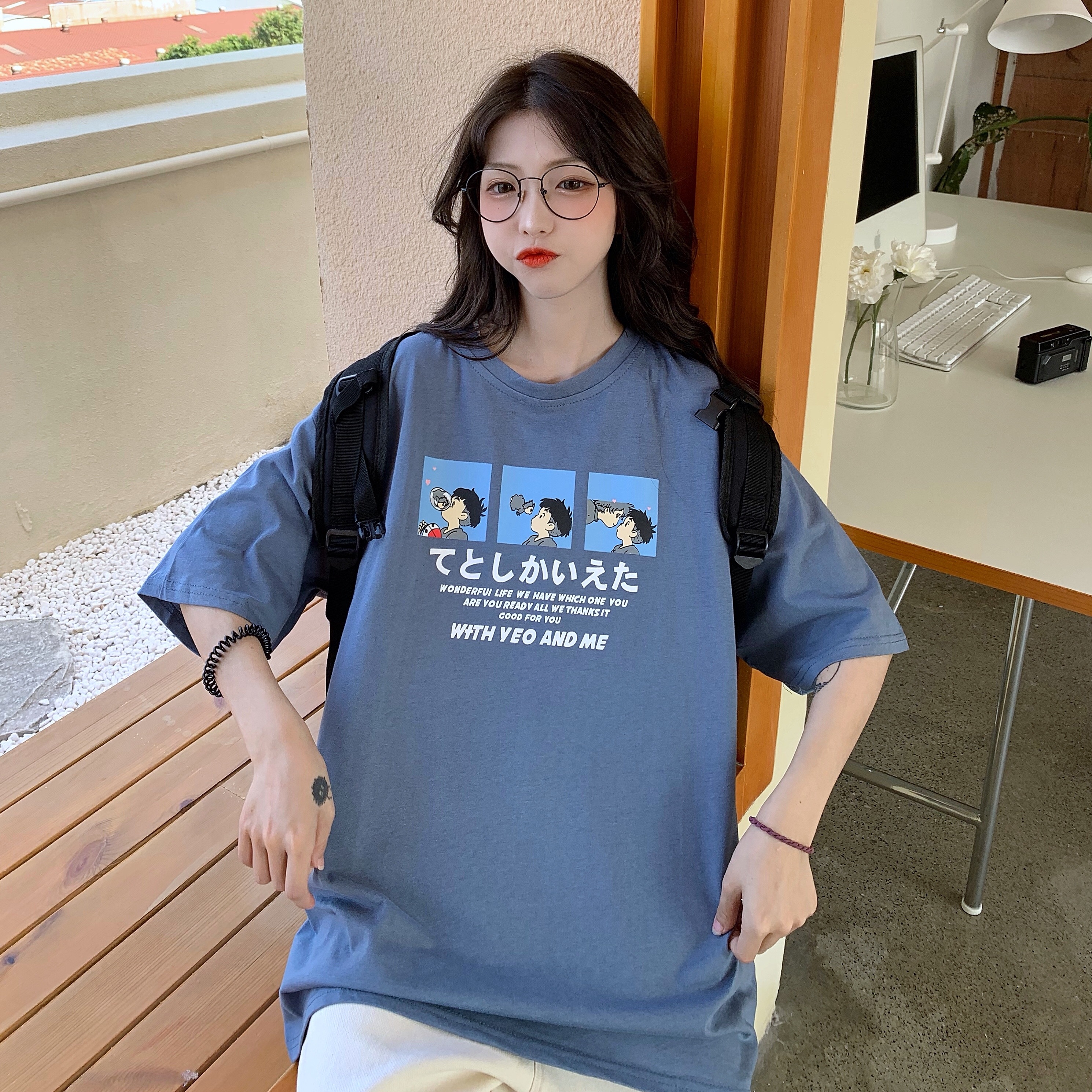 Real shot short sleeve T-shirt with Hong Kong Style