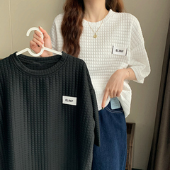 Real shot short sleeve T-shirt women's summer new loose Korean medium length top large women's clothing