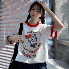 Real shot short sleeve T-shirt for women in summer