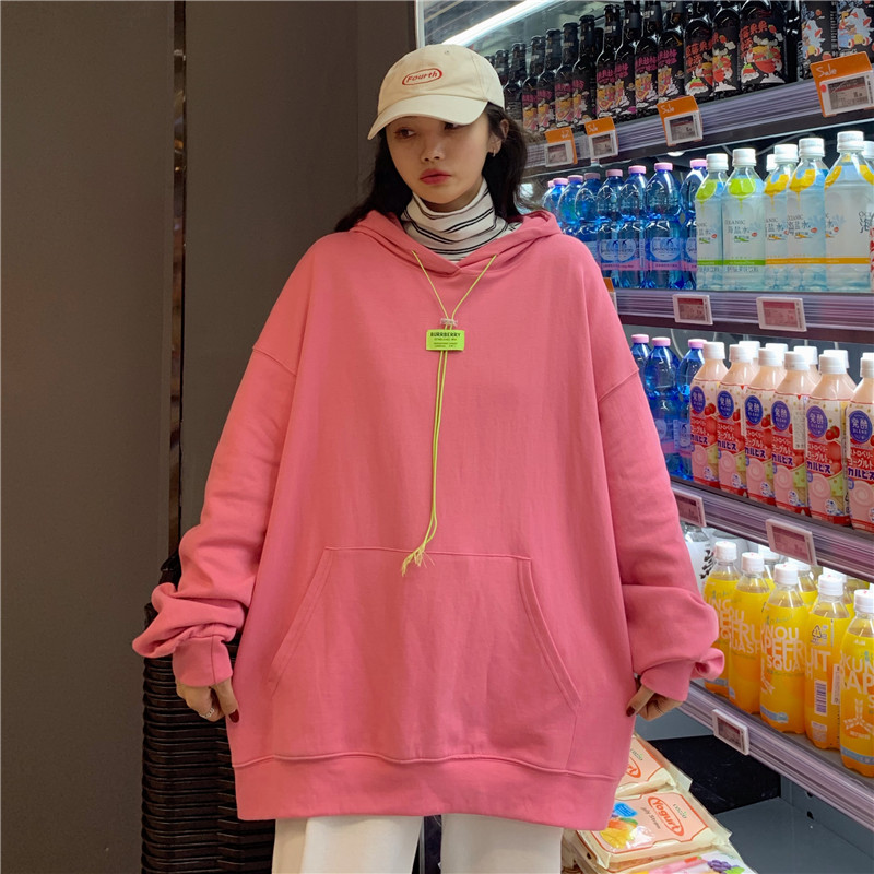 Real photo of women's sweater spring and autumn thin loose Korean version lazy wind fried Street super fire coat