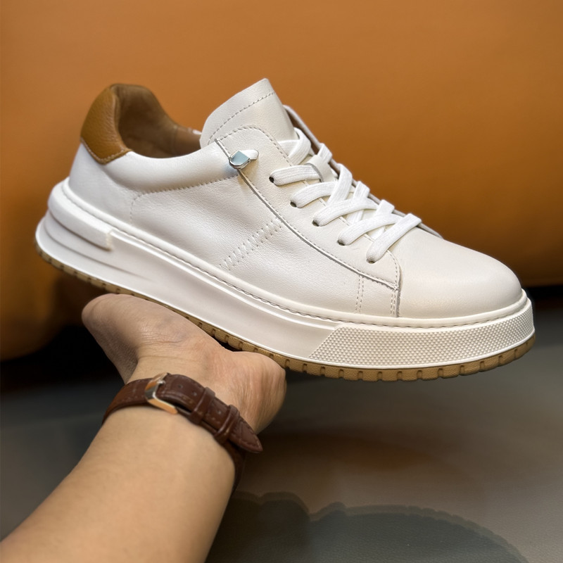 真皮小白鞋男高级感低帮板鞋