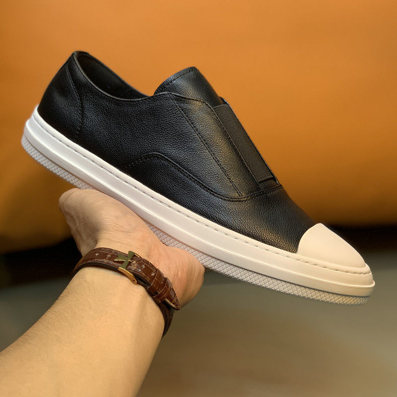 欧洲站男鞋欧货潮真皮乐福鞋男一脚蹬懒人开车鞋套脚休闲板鞋百搭