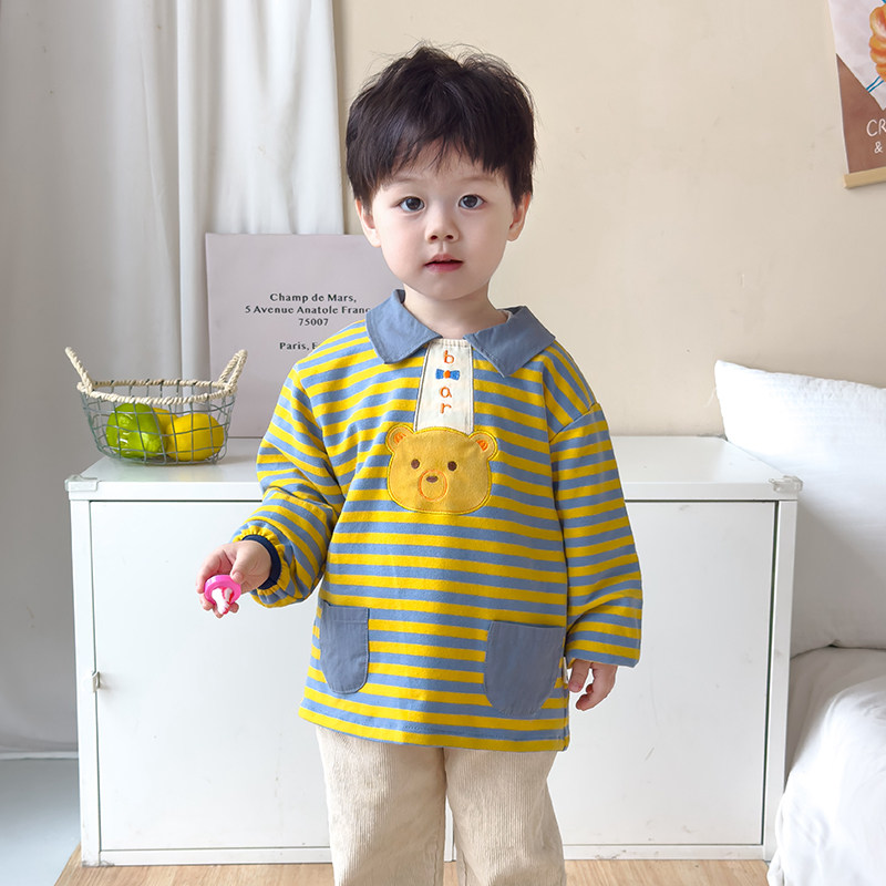 阿喜和悦男宝宝秋冬款针织罩衣长袖卡通小熊护衣儿童长袖围兜防脏,童装/婴儿装/亲子装,反穿衣/罩衣,淘宝优惠券,粉丝福利购,淘宝优惠卷