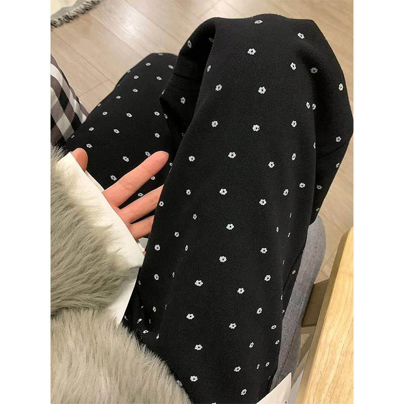 黑色波点直筒牛仔裤女2025秋冬新款胖妹妹mm高腰宽松显瘦阔腿长裤,女装/女士精品,大码裤装,淘宝优惠券,粉丝福利购,淘宝优惠卷