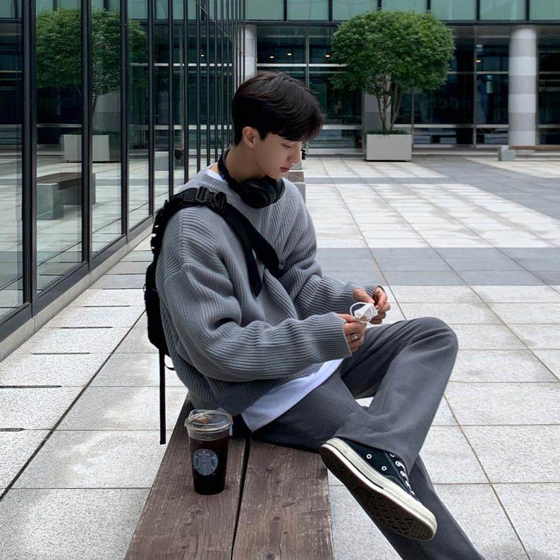 MRCYC毛衣男士秋冬季韩系宽松潮流慵懒风纯色圆领长袖套头针织衫,男装,针织衫/毛衣,淘宝优惠券,粉丝福利购,淘宝优惠卷