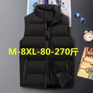 羽绒棉马甲男款冬季加厚保暖无帽马夹外套加肥加大码胖子背心外穿