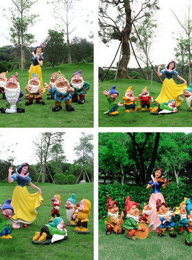 户外卡通人物雕塑玻璃钢白雪公主