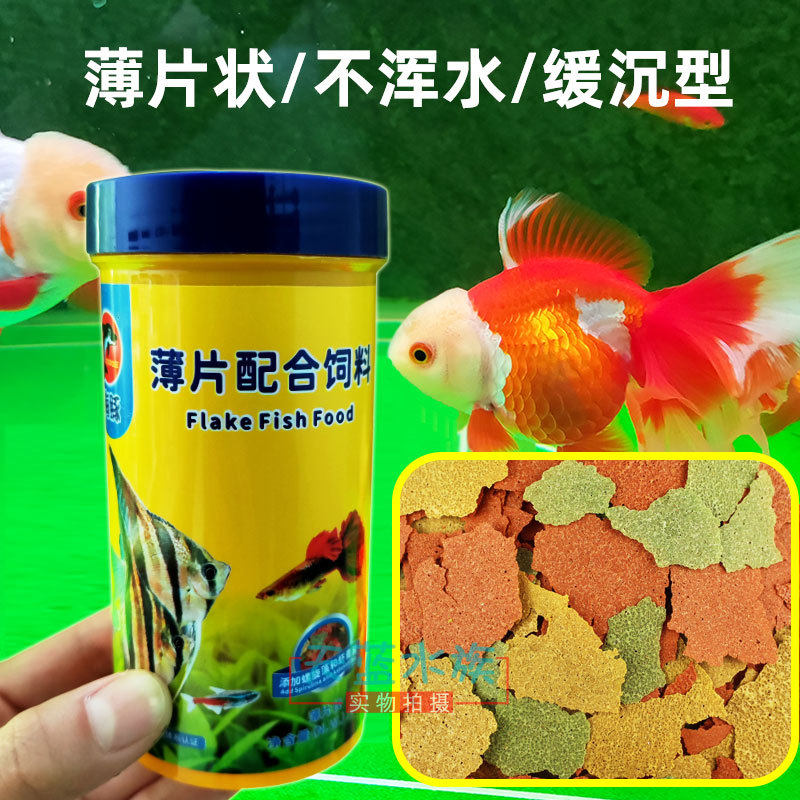 海豚薄片饲料热带鱼观赏鱼薄片状小型鱼鱼粮孔雀鱼灯科凤尾鱼鱼食