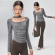2025新款 瑜伽服女收褶显瘦运动上衣普拉提训练健身服 健身衣女长袖