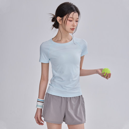 运动短袖女速干瑜伽服跑步上衣